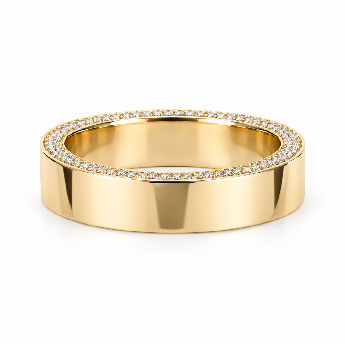 Men’s Geometric Openwork Round-Cut Statement Band Ring