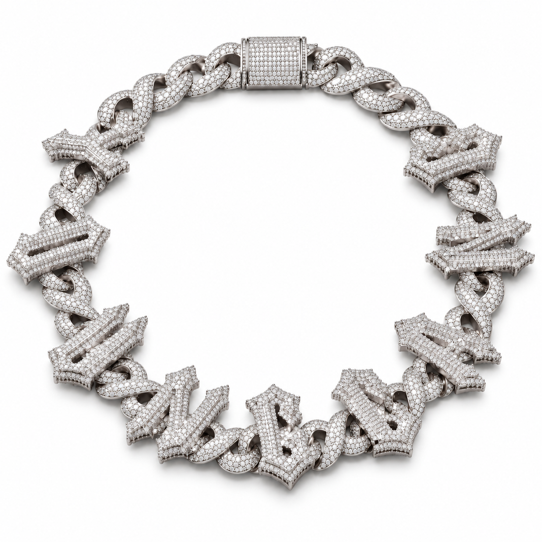 Custom Iced Out  Letter Cuban Link Necklace