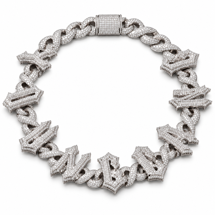 Custom Iced Out  Letter Cuban Link Necklace
