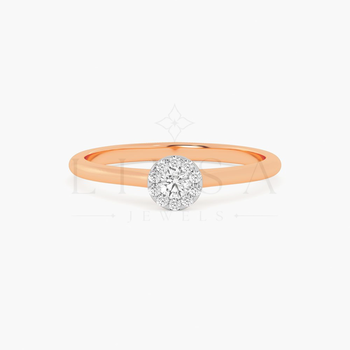 Round Cluster Solitaire Style Ring