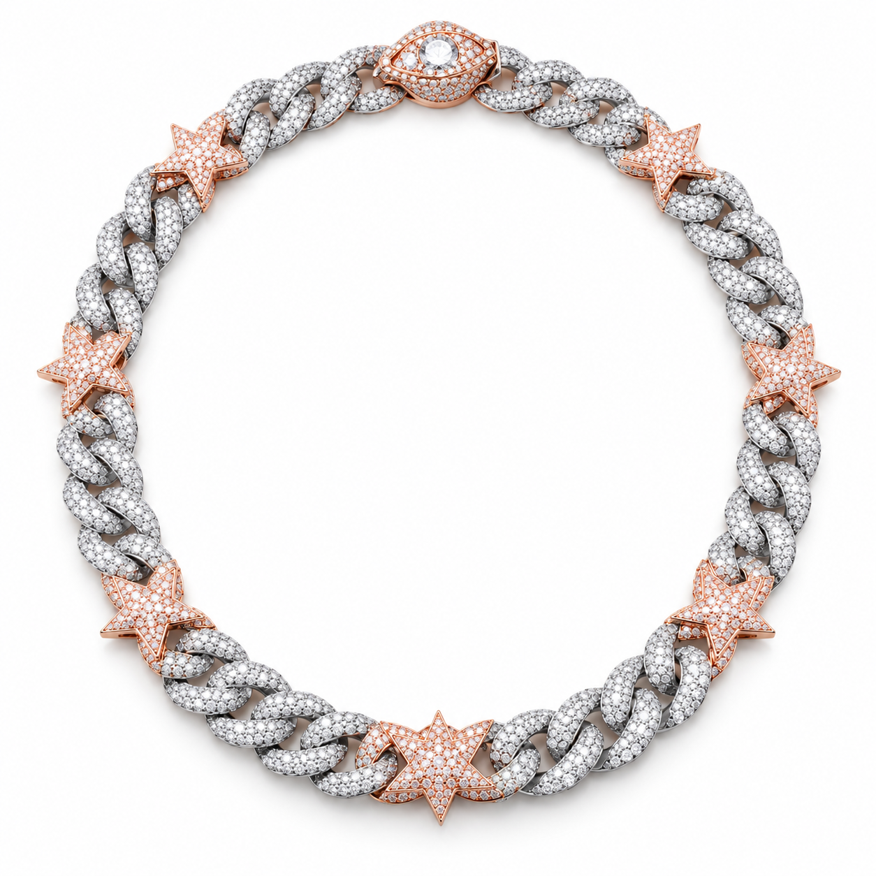 Iced Out Star Cuban Link Necklace | Custom Hip Hop Jewelry