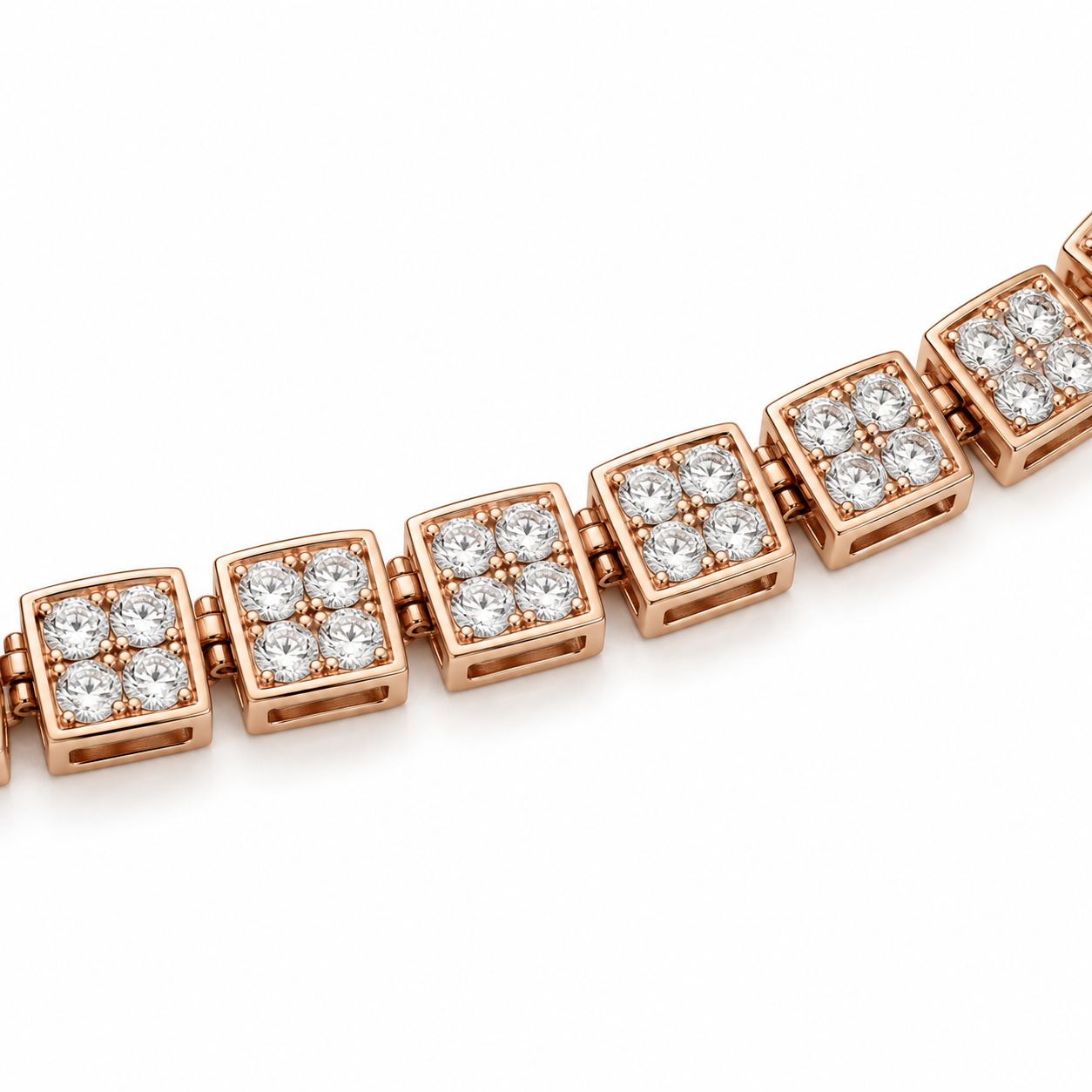 Square Cluster Link Bracelet