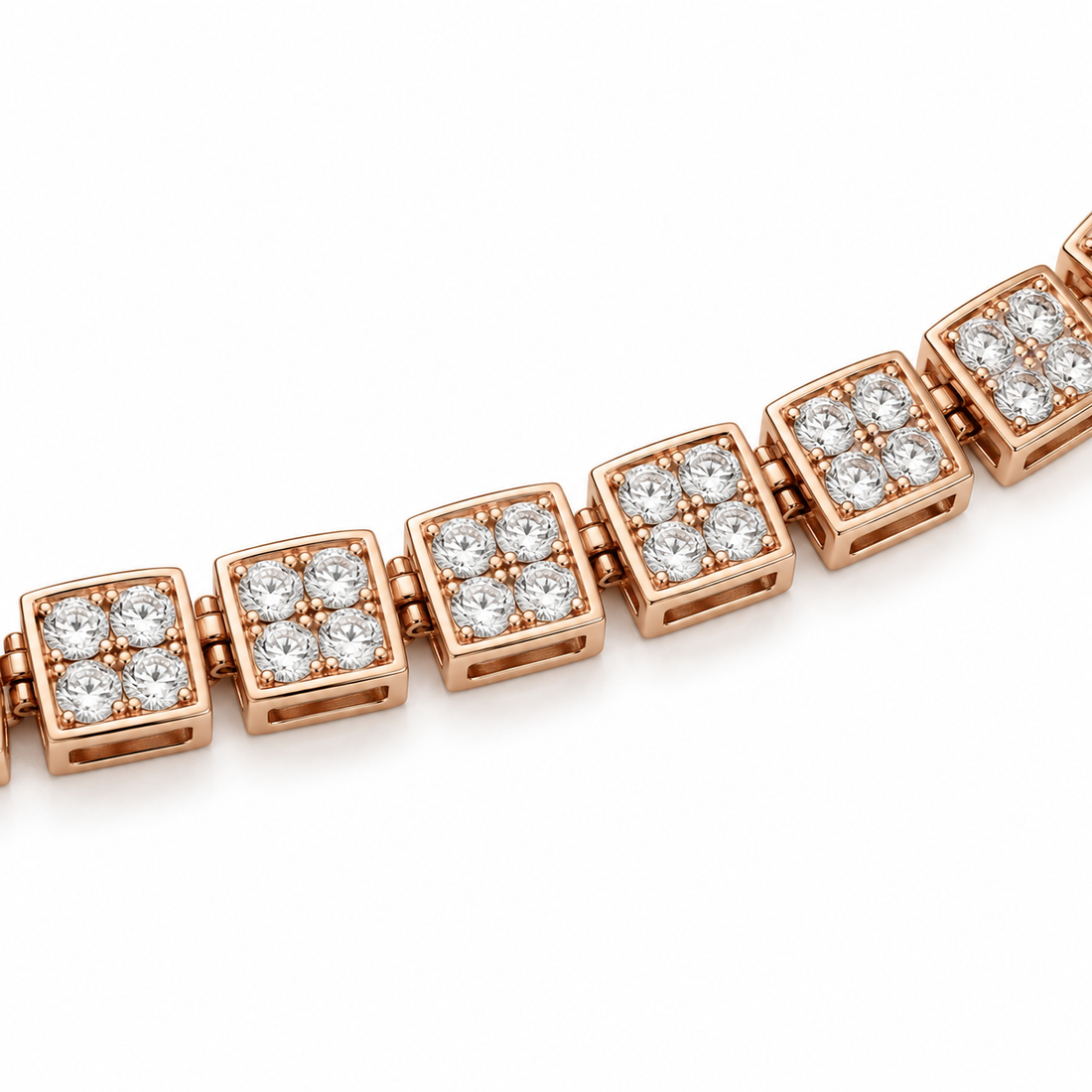 Square Cluster Link Bracelet
