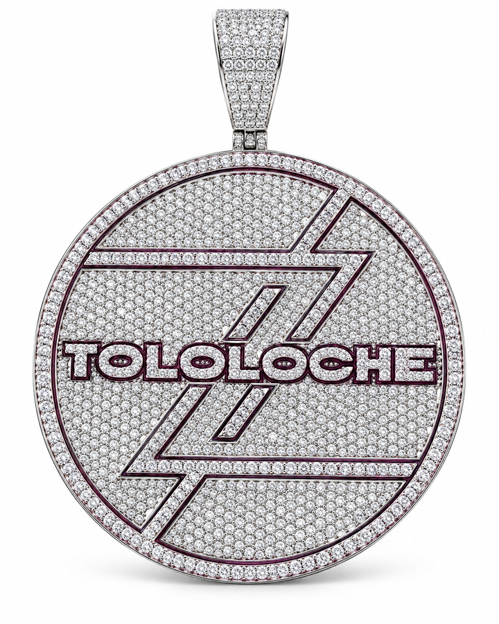 Custom Iced Out Round Logo Medallion Pendant | Made to Order