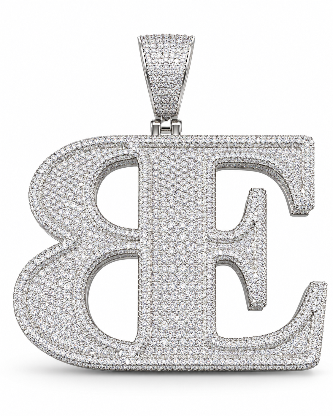 Custom Iced Out Initial Monogram Pendant | Made to Order