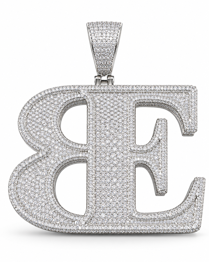 Custom Iced Out Initial Monogram Pendant | Made to Order