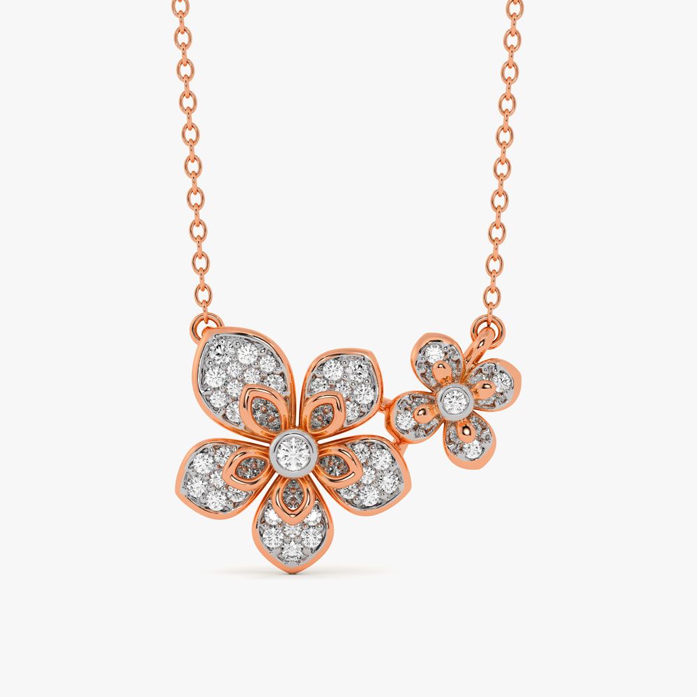 Dual Bloom Floral Bouquet Necklace