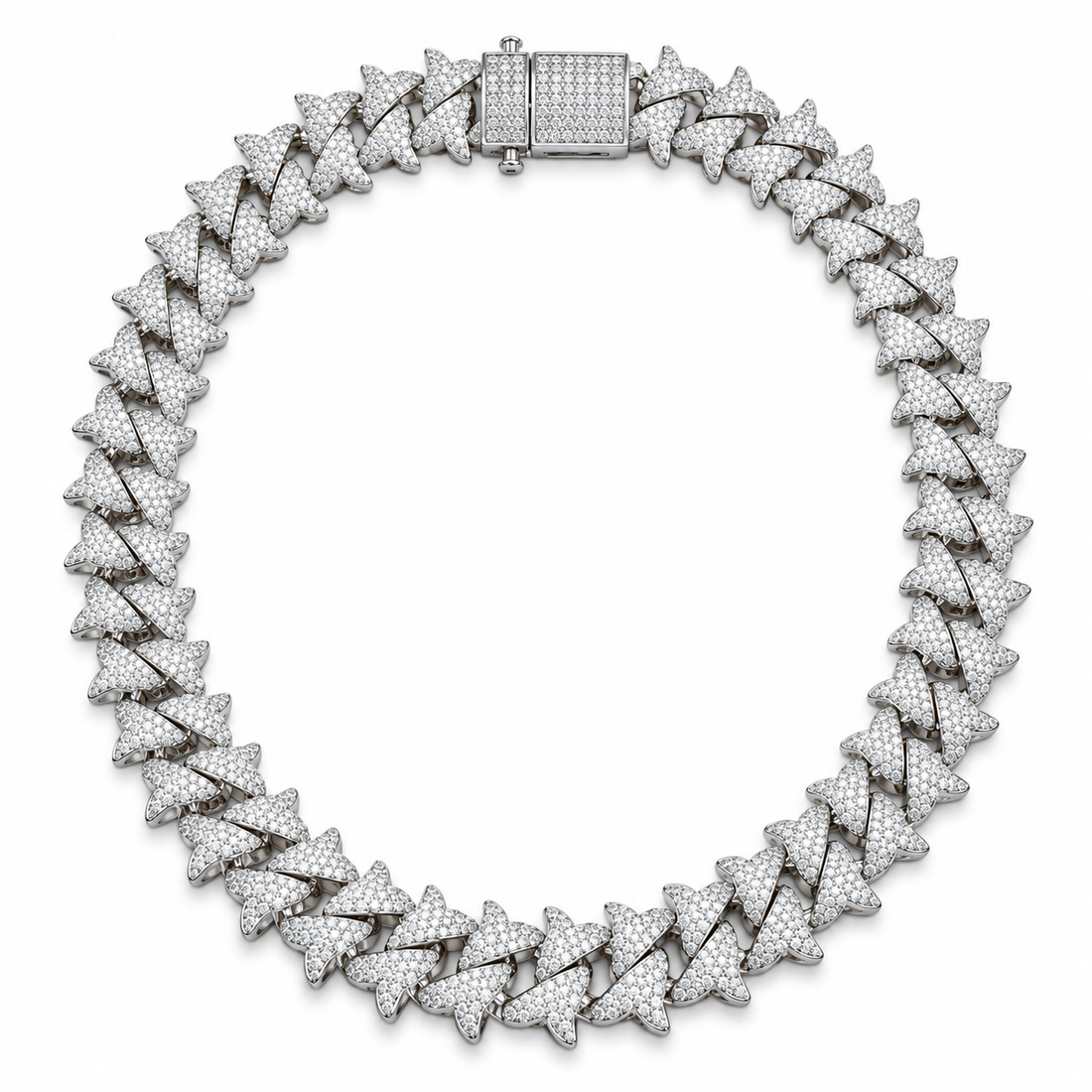 Custom Iced Out Spiked Cuban Link Chain Necklace
