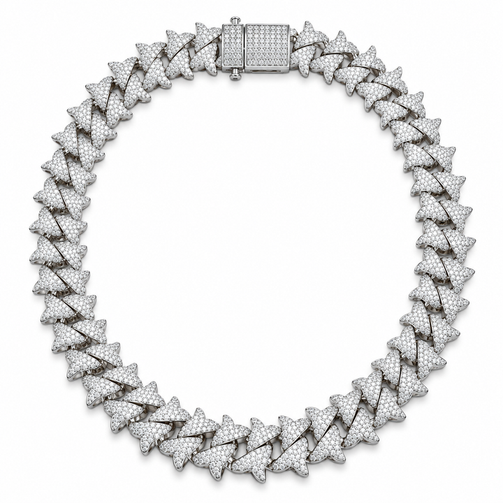 Custom Iced Out Spiked Cuban Link Chain Necklace