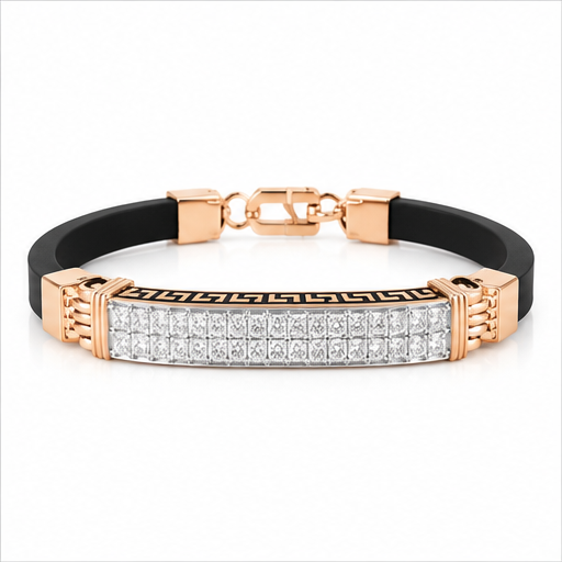Custom Greek Key Stone Bar Bracelet | Made to Order