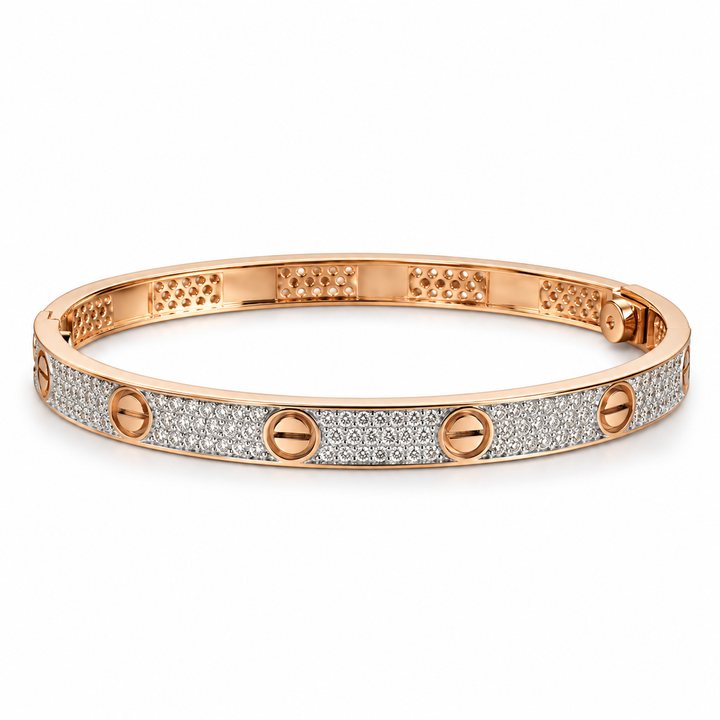 Pavé Screw Motif Bangle Bracelet