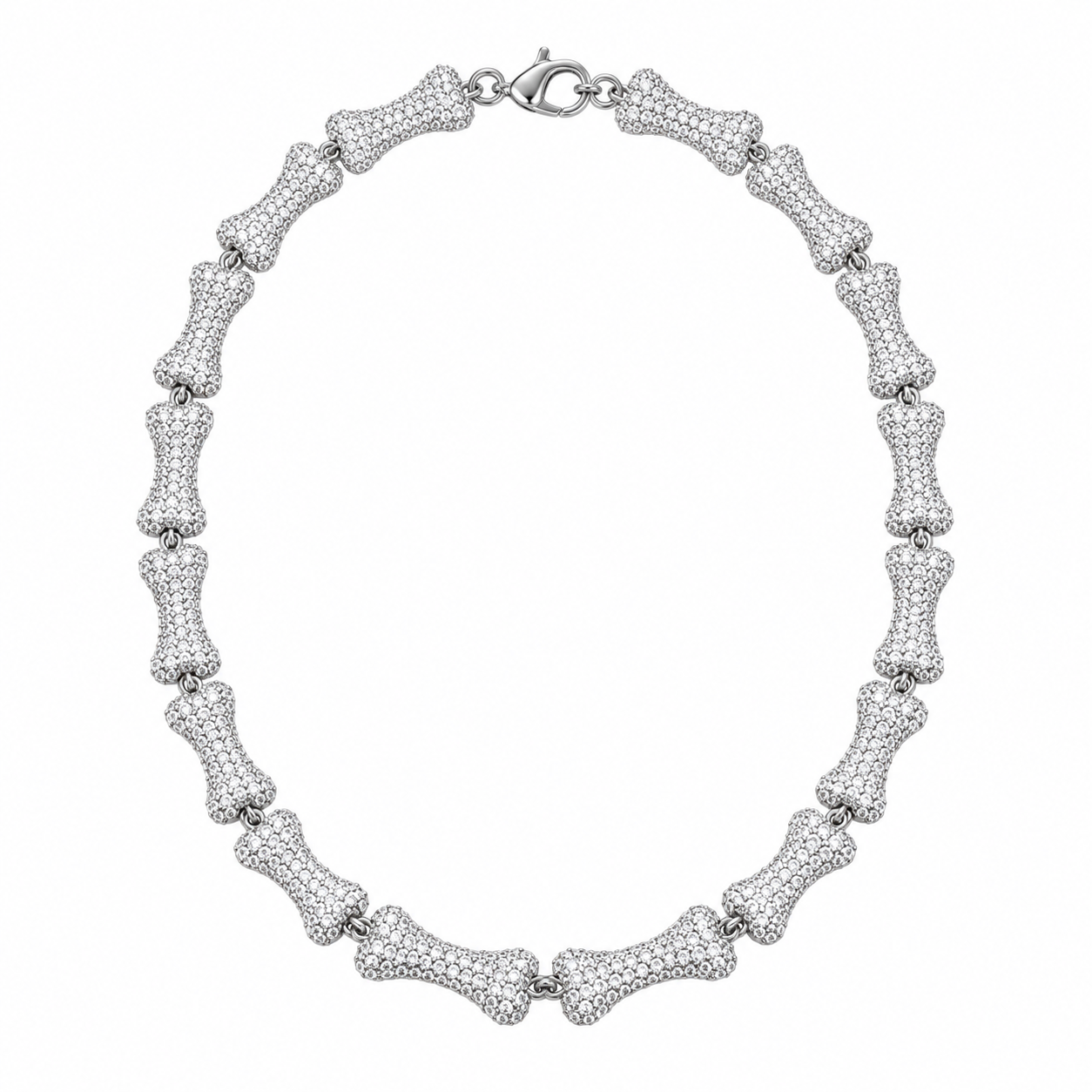 Custom Iced Out Bone Link Necklace