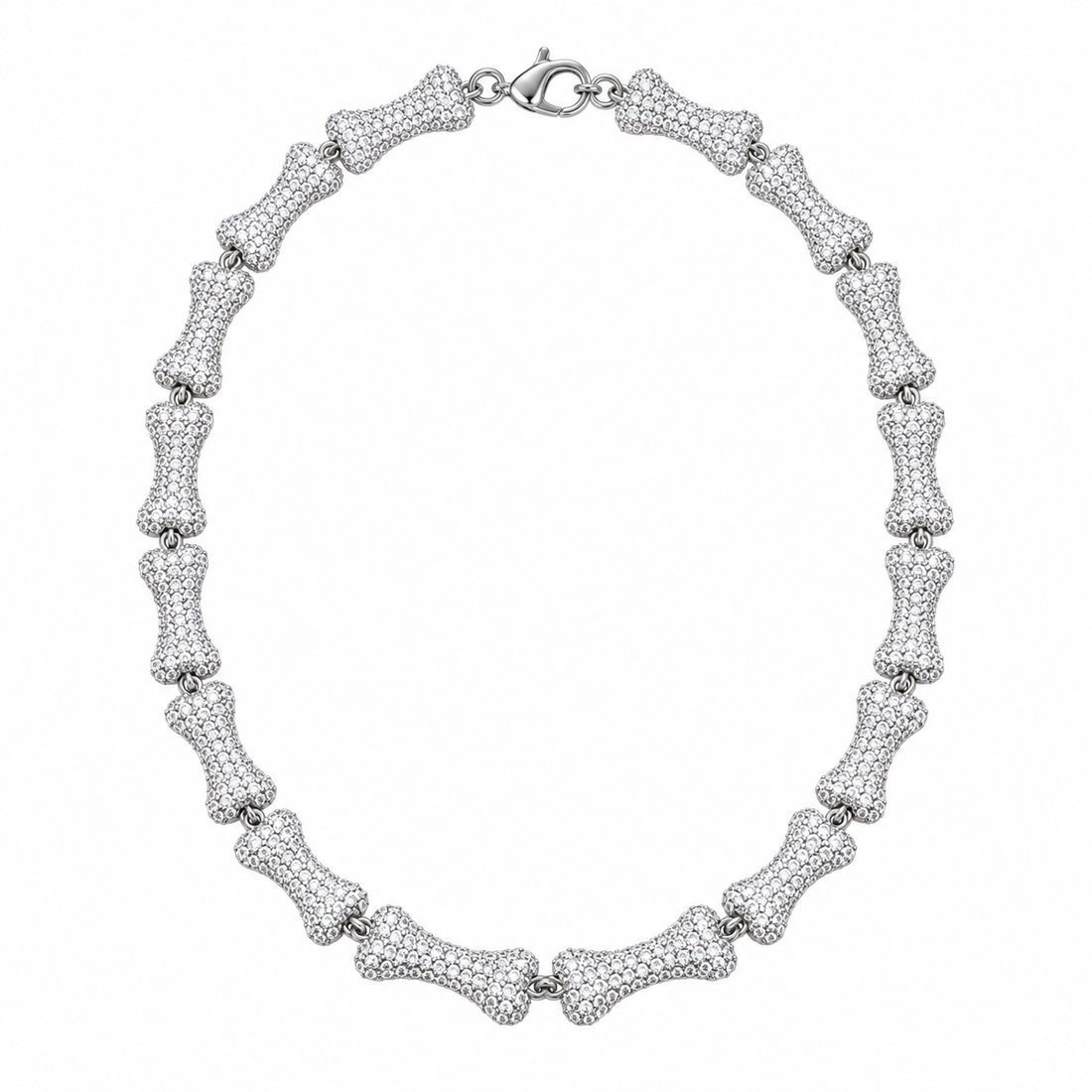 Custom Iced Out Bone Link Necklace