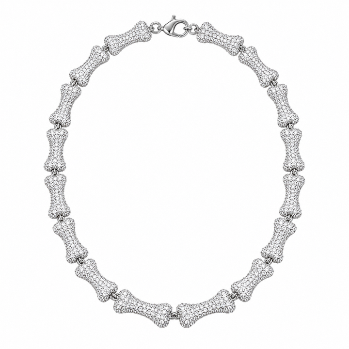 Custom Iced Out Bone Link Necklace