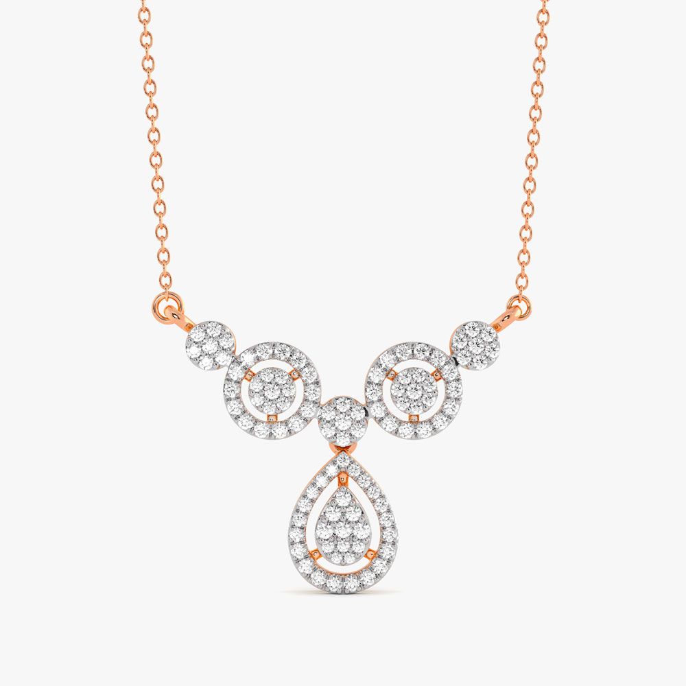 Cluster Circular & Pear Drop Necklace