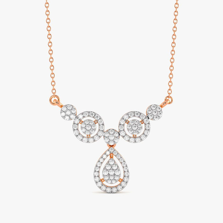 Cluster Circular & Pear Drop Necklace