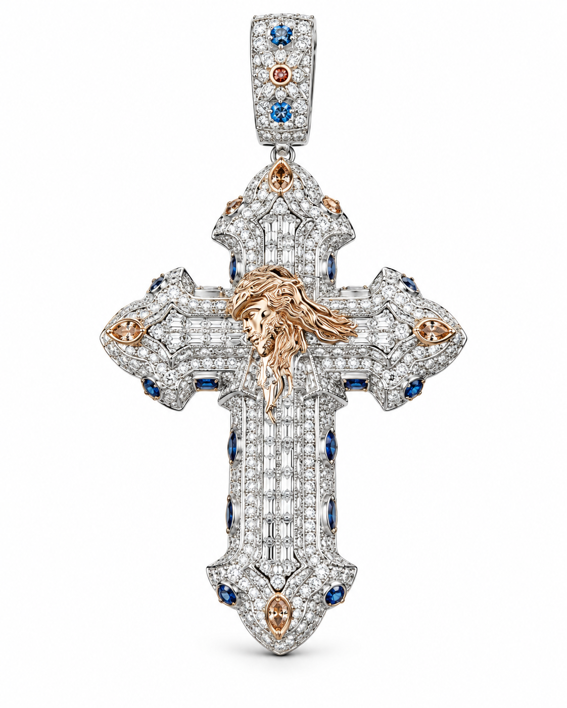 Custom Iced Out Jesus Cross Pendant | Made to Order