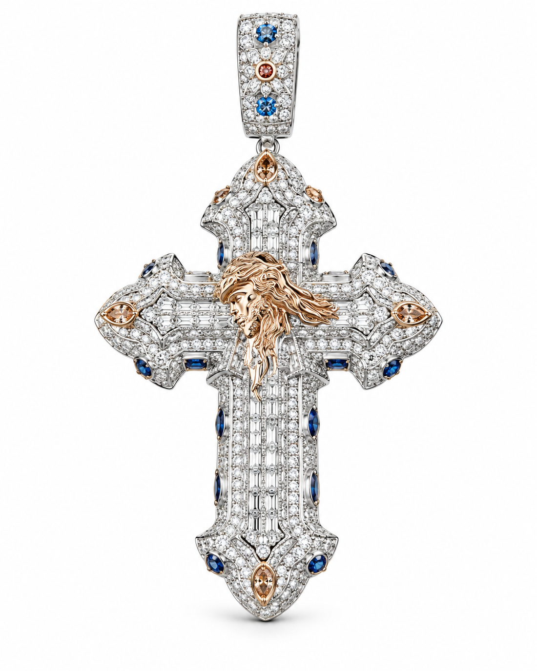 Custom Iced Out Jesus Cross Pendant | Made to Order