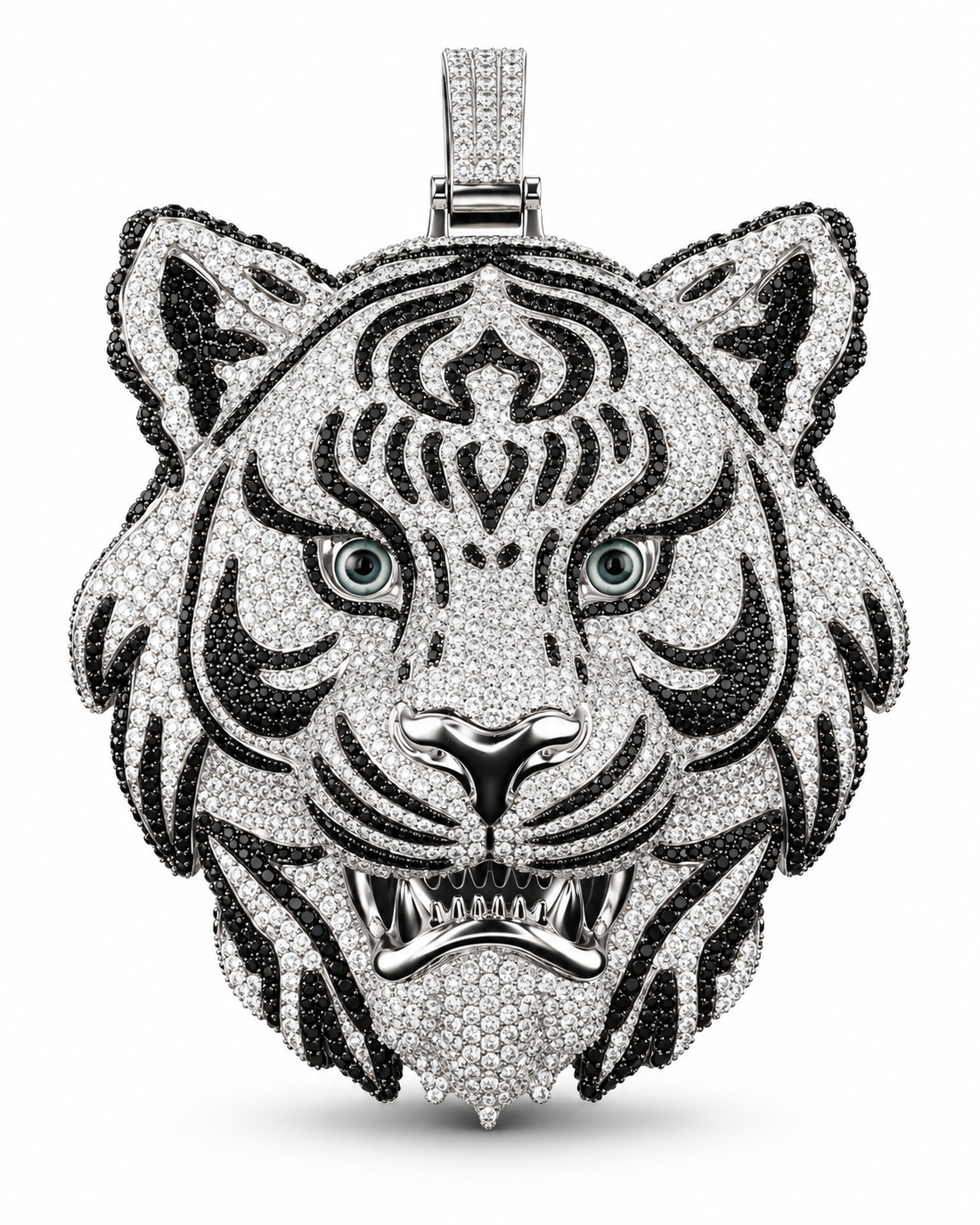 Custom Iced Out Tiger Head Pendant | Made to Order