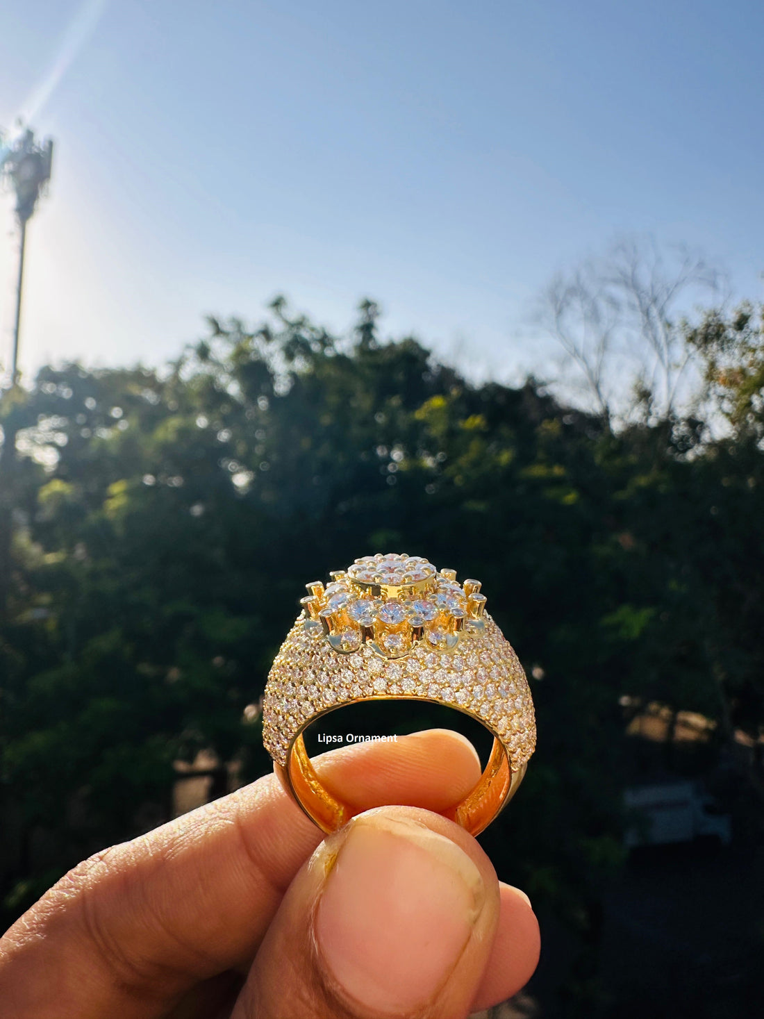Custom Iced-Out Oval Cluster Statement Diamond Ring