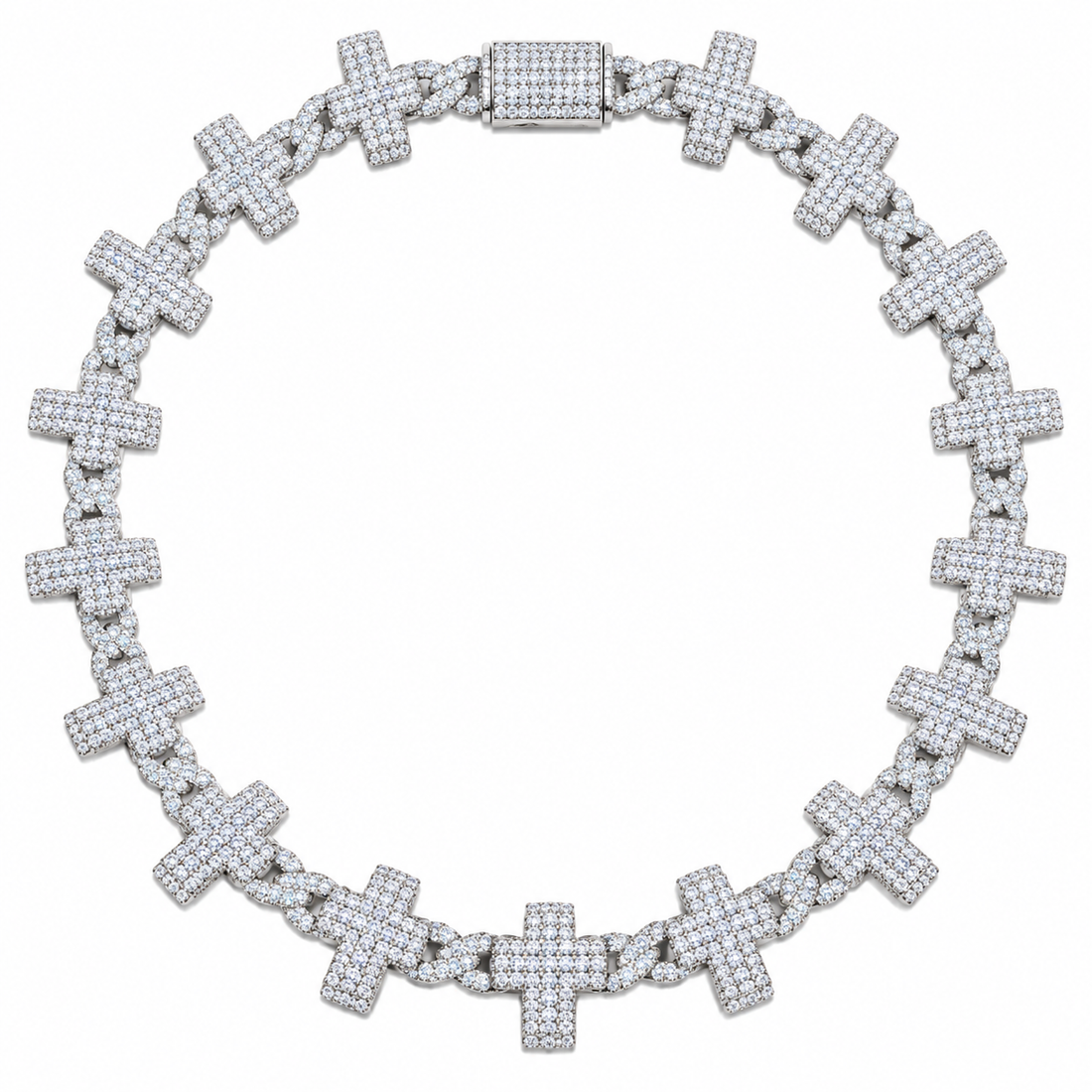 Iced Out Cross Link Chain Necklace | Custom Hip Hop Jewelry
