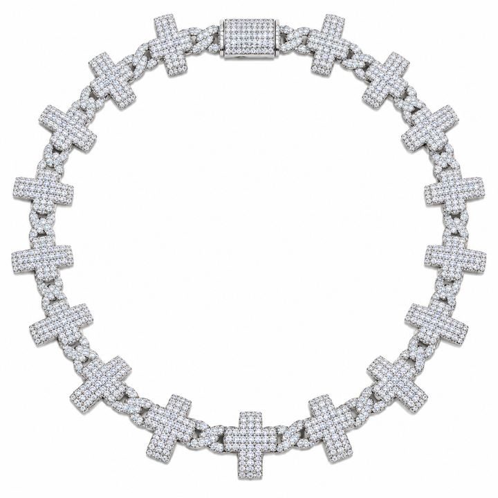 Iced Out Cross Link Chain Necklace | Custom Hip Hop Jewelry