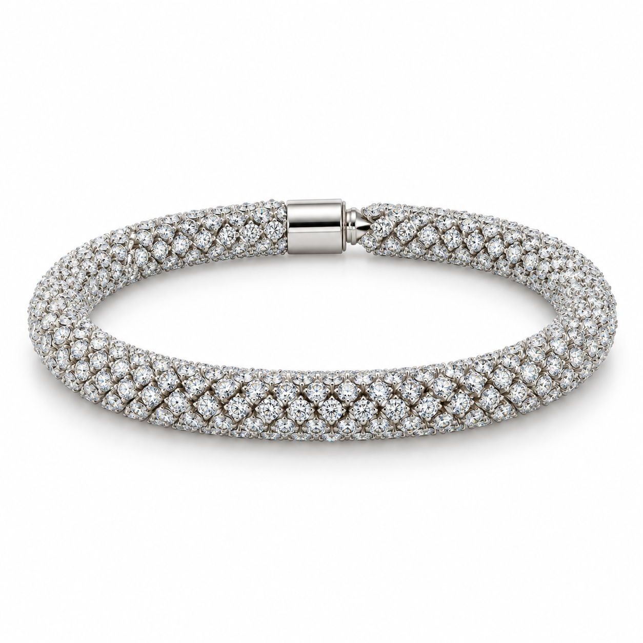 Men’s Round Stone Tubular Bracelet