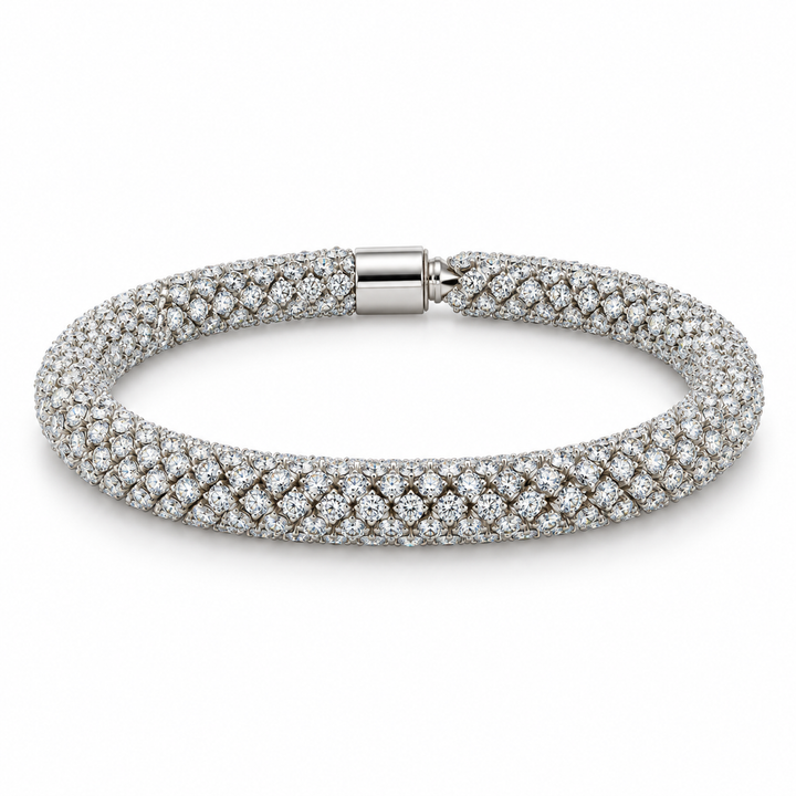 Men’s Round Stone Tubular Bracelet
