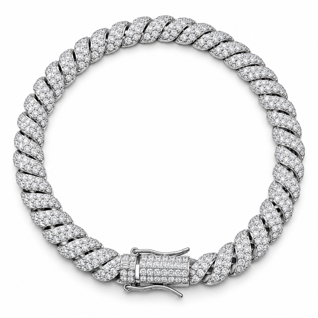 Custom Iced Out Twisted Cuban Link Chain Necklace