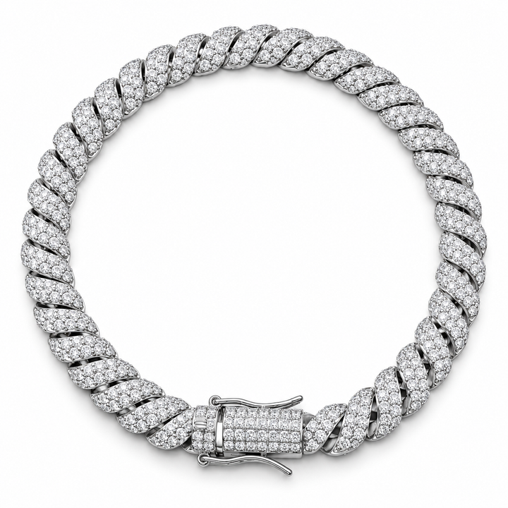 Custom Iced Out Twisted Cuban Link Chain Necklace