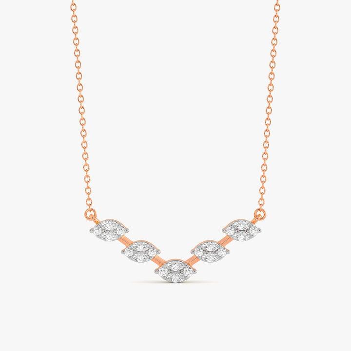 Marquise Chevron Bar Necklace