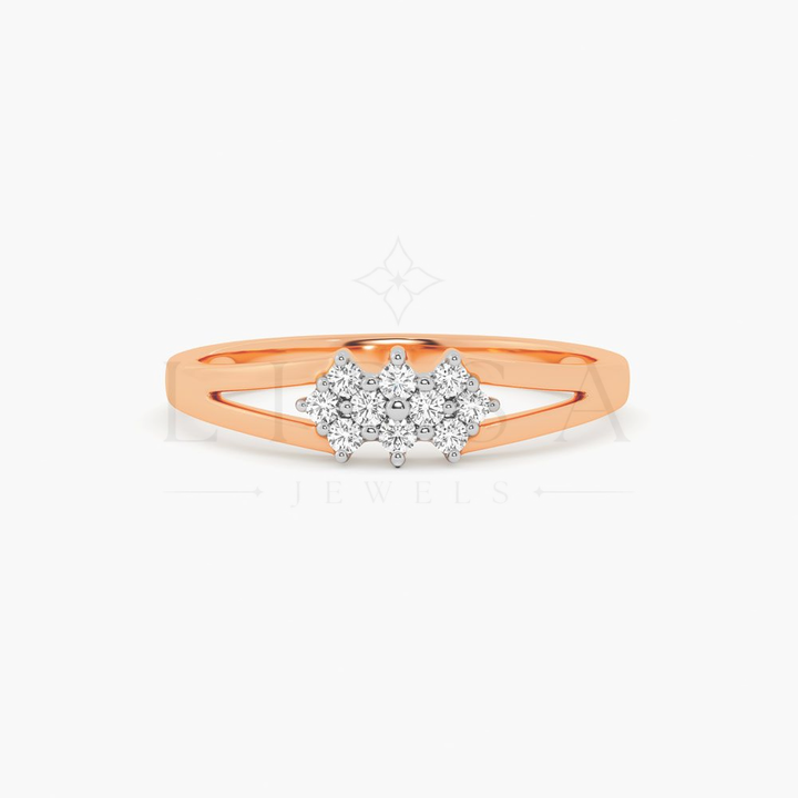 Split Shank Three Cluster Ring