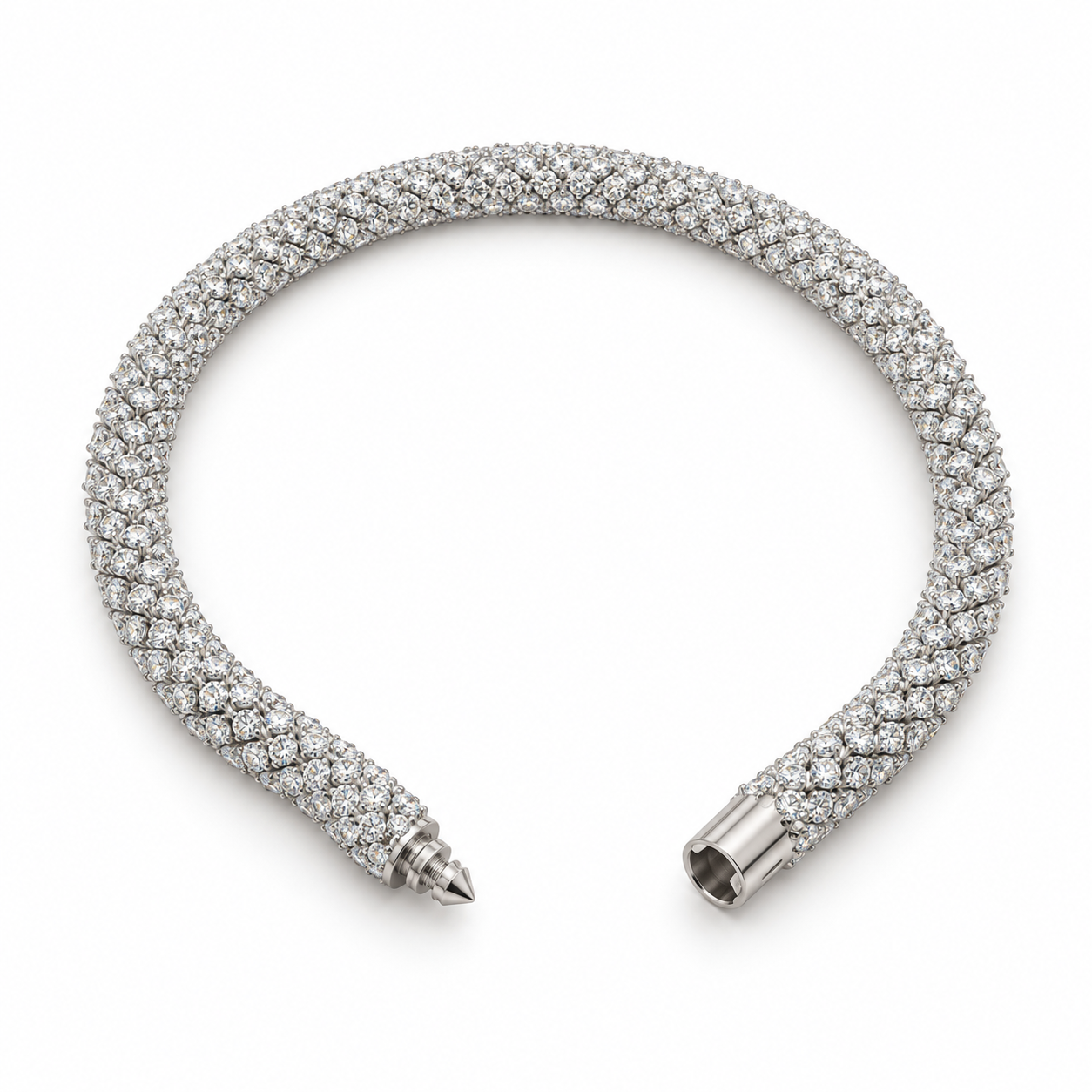 Women’s Round Stone Tubular Bracelet