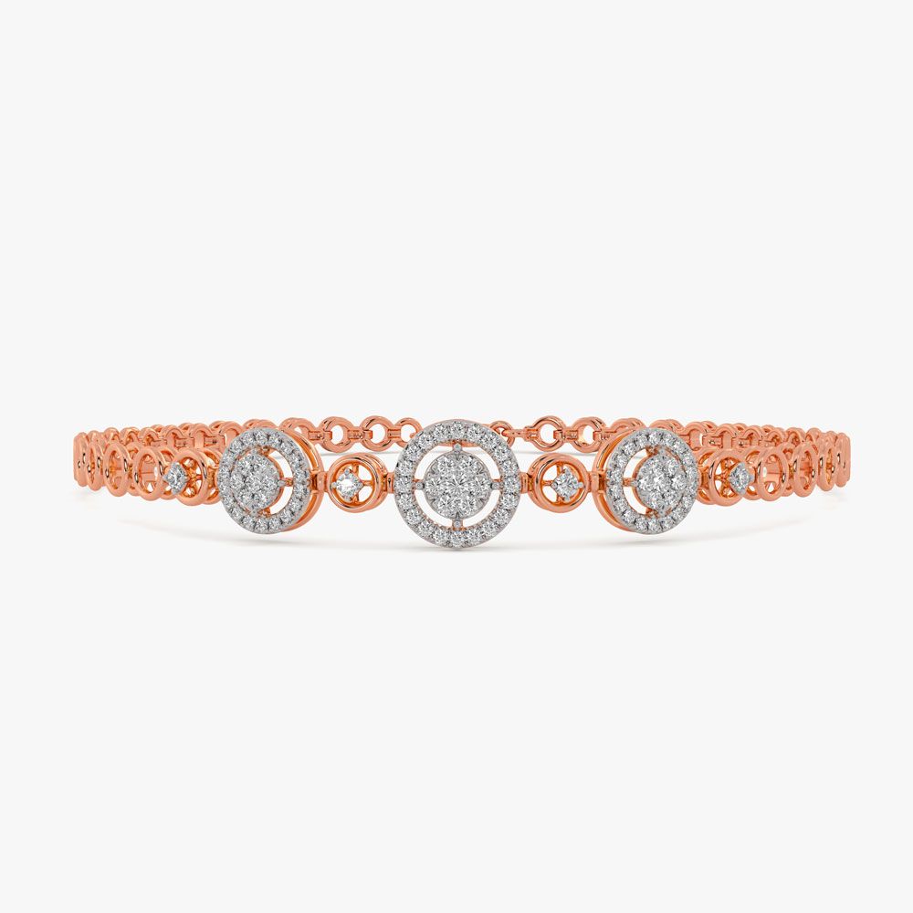 Triple Circle Halo Link Bracelet