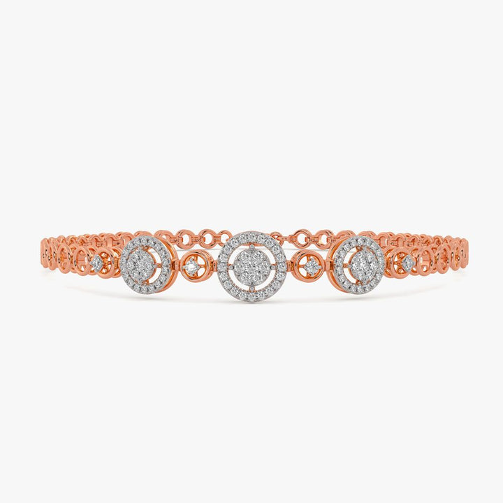 Triple Circle Halo Link Bracelet