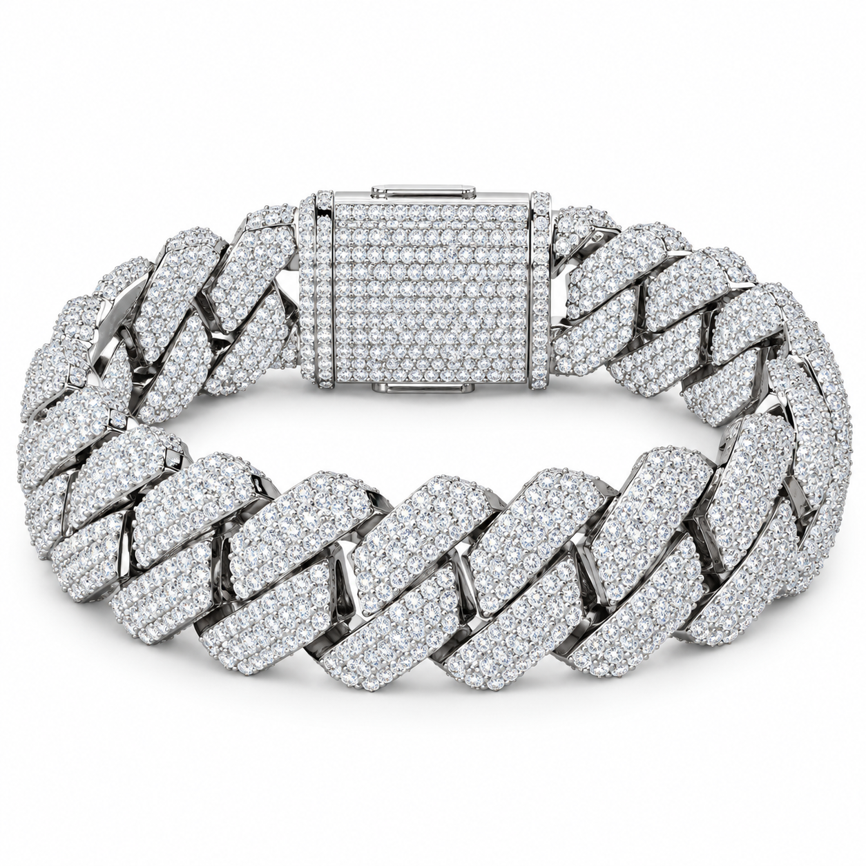 Iced Out Wide Cuban Link Bracelet | Custom Hip Hop Jewelry