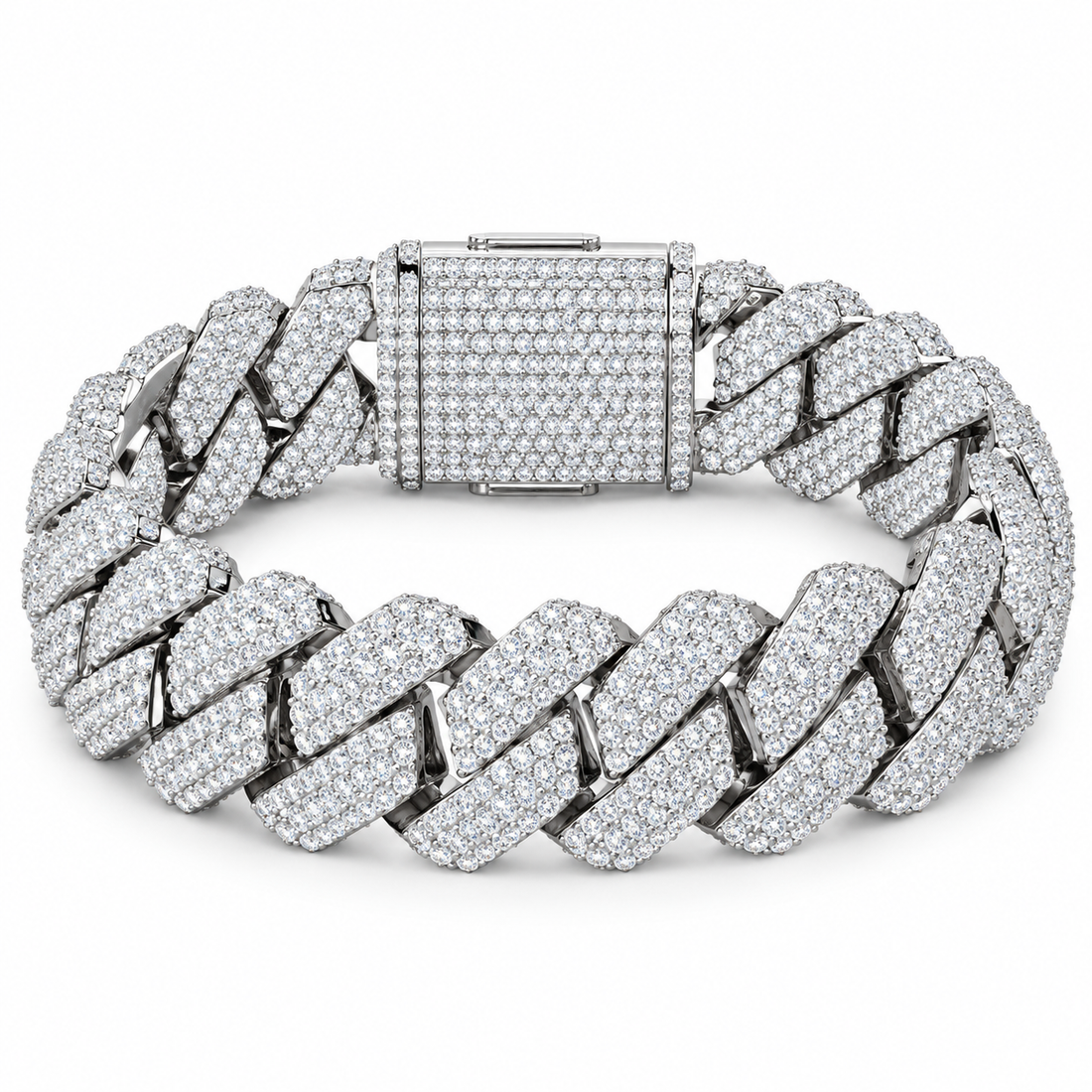 Iced Out Wide Cuban Link Bracelet | Custom Hip Hop Jewelry