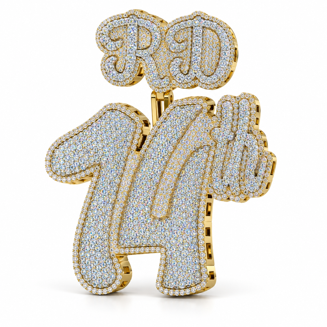 Custom Iced Out Layered Letter Pendant | Made to Order