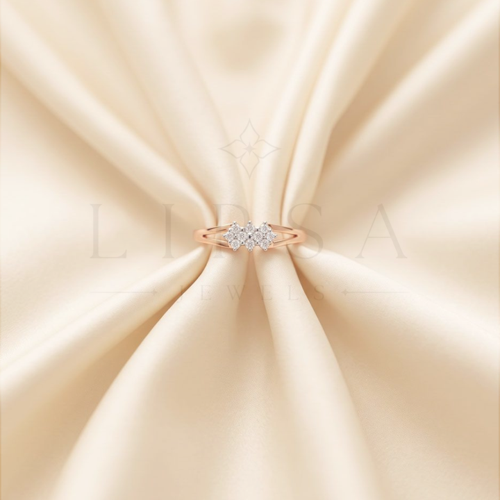 Split Shank Three Cluster Ring