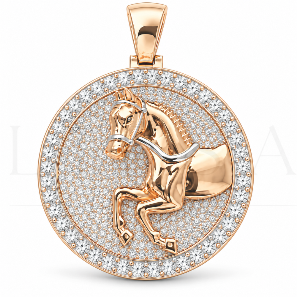 Rose Gold Horse Pendant