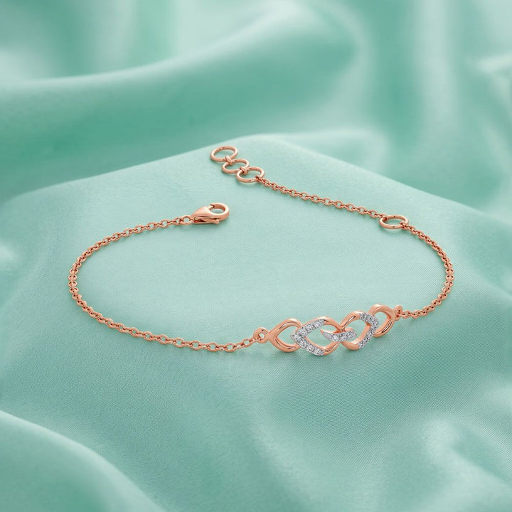 Interlocking Infinity Heart Chain Bracelet