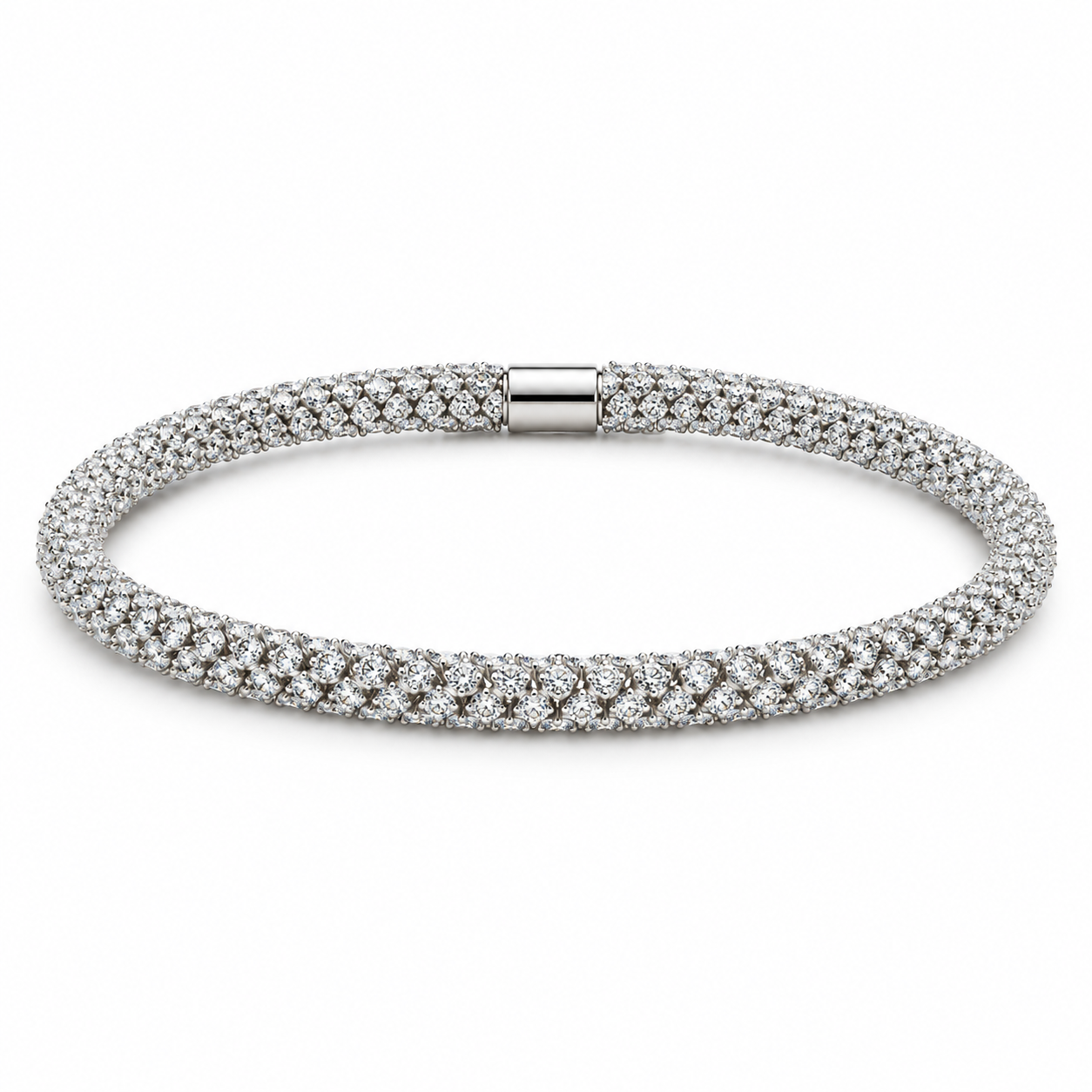 Women’s Round Stone Tubular Bracelet
