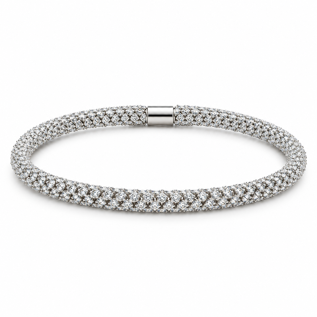 Women’s Round Stone Tubular Bracelet