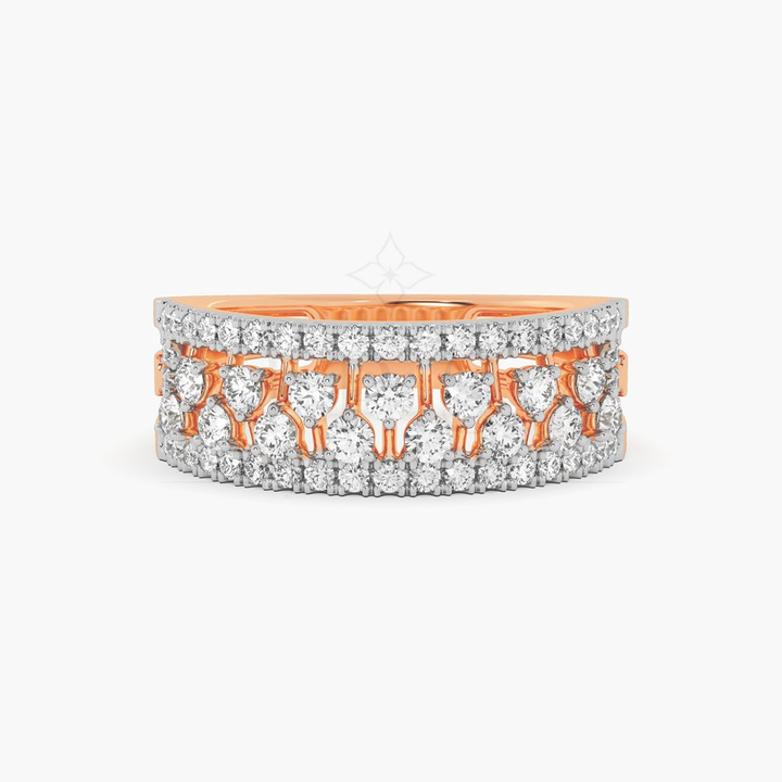 Multi-Row Pavé Wide Band Ring