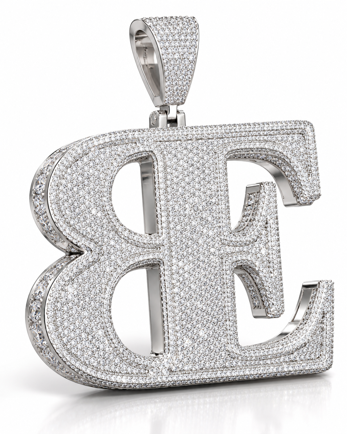 Custom Iced Out Initial Monogram Pendant | Made to Order