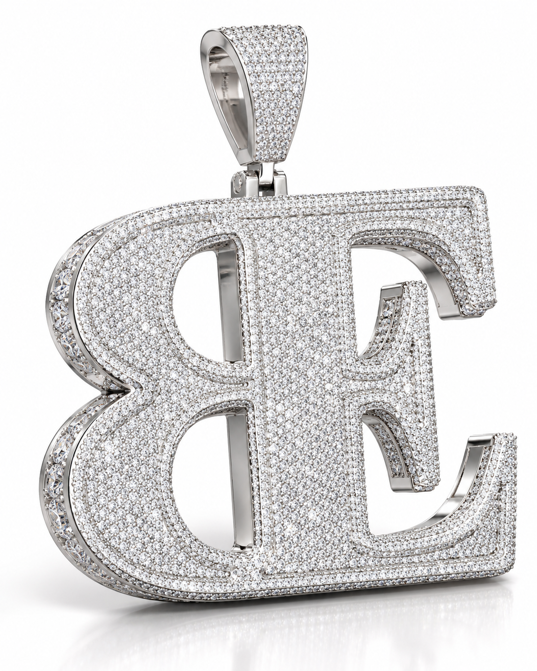 Custom Iced Out Initial Monogram Pendant | Made to Order