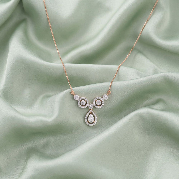 Cluster Circular & Pear Drop Necklace