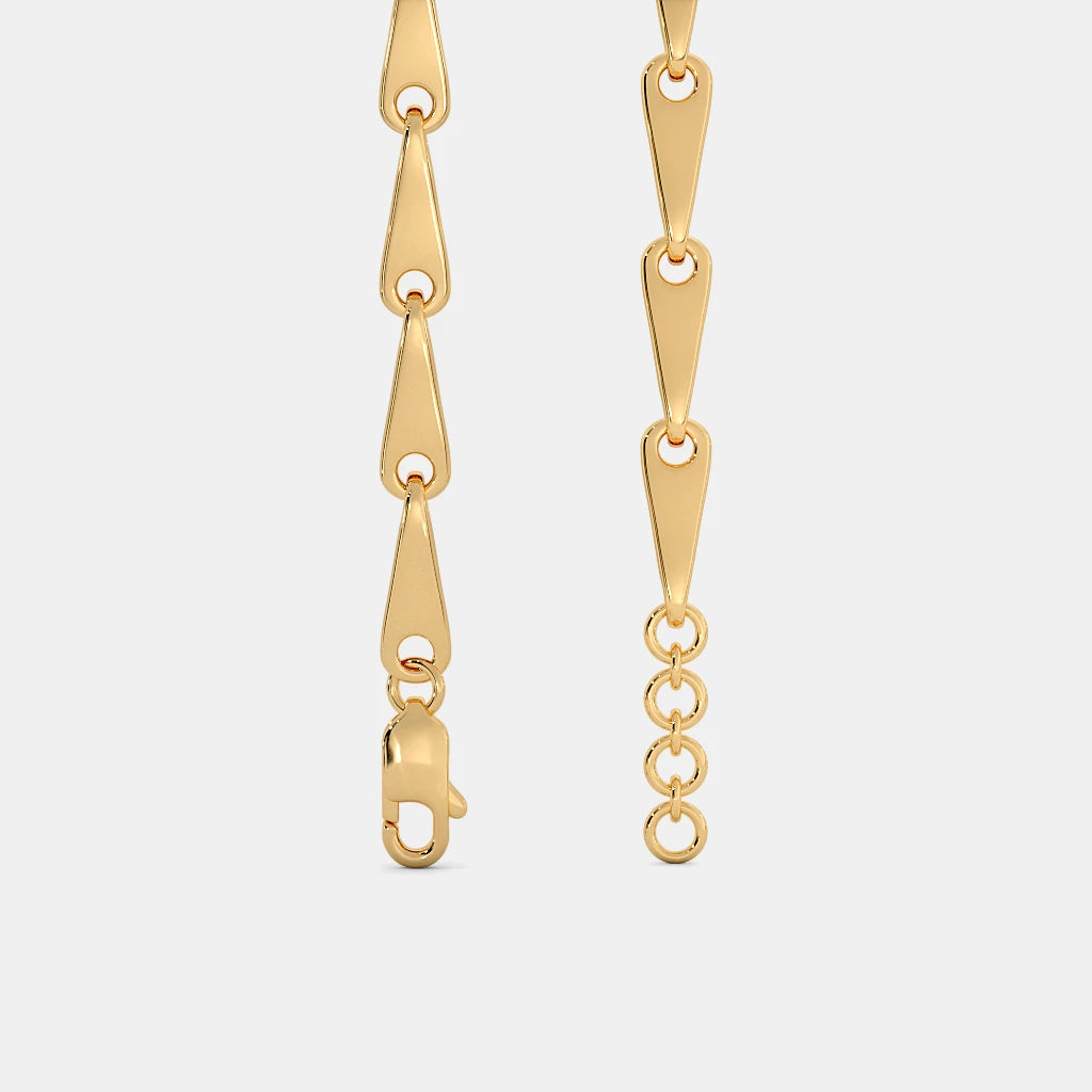 Modern Tapered Teardrop Link Gold Chain