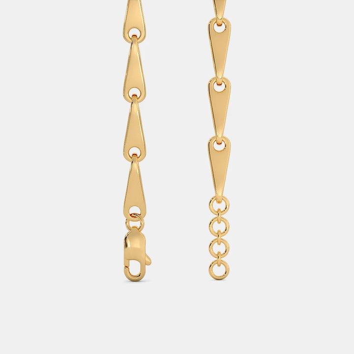 Modern Tapered Teardrop Link Gold Chain