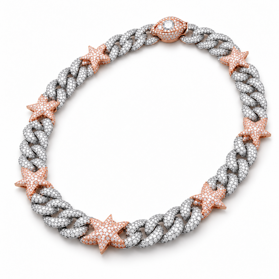 Iced Out Star Cuban Link Necklace | Custom Hip Hop Jewelry